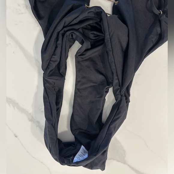 Revolve Blue Life Gold Spear Black One Piece Swim Bathing Suit - Picture 8 of 9